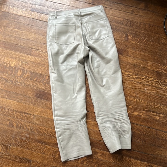 Aritzia Melina Pant (Vegan Leather) in Light Taupe Size 6 - Picture 4 of 4